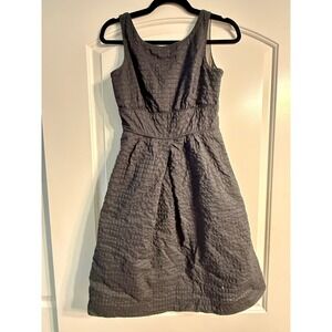 J.Crew Dress Womens 2 Gray Preppy Bubble Textured Cotton Fit Flare Sleeveless